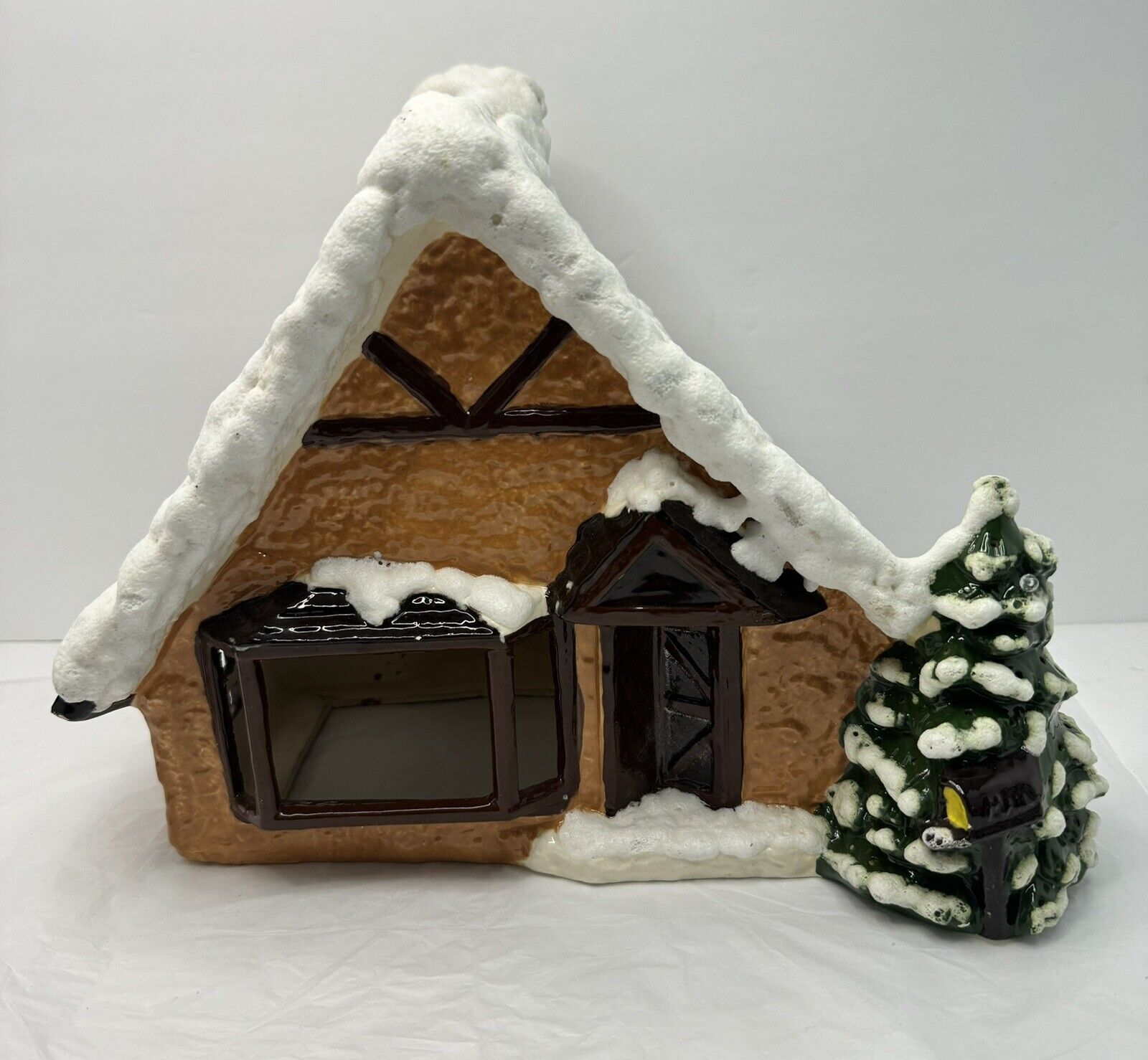 Vintage Kimple Mold Christmas A Frame House W/ Tree In Front (Read Desc.)