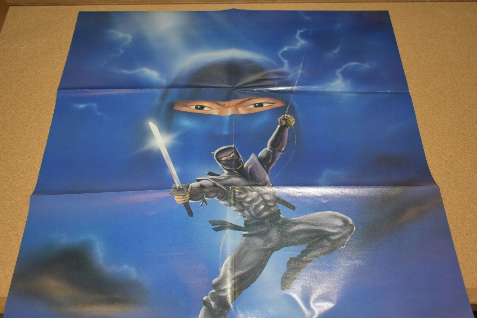 1989 Print Ad Vintage Ninja Warrior Lowry Sword black belt fight jump man