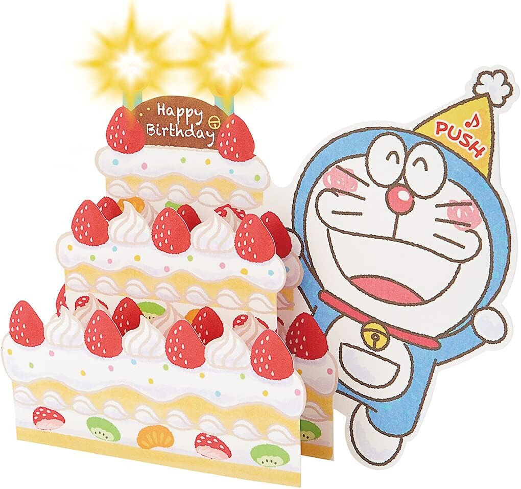 SANRIO Doraemon Melody Card (Birthday cake) 6.3×8×1.2in JPME26-1 889211