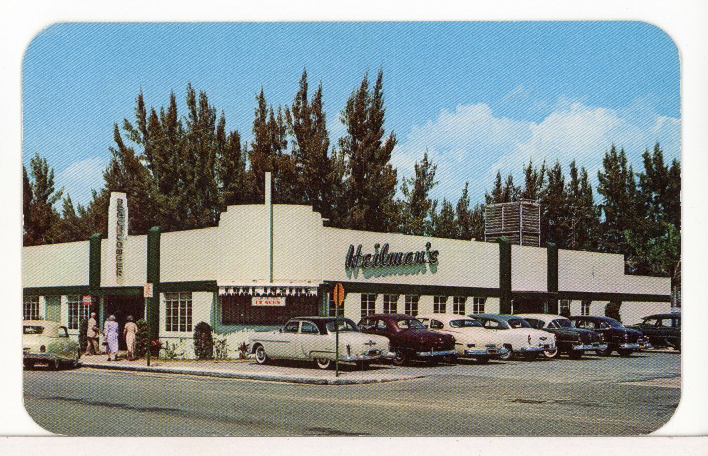 1954 - Herman's beachcomber Restaurant & Vintage Autos, Clearwater, FL Postcard