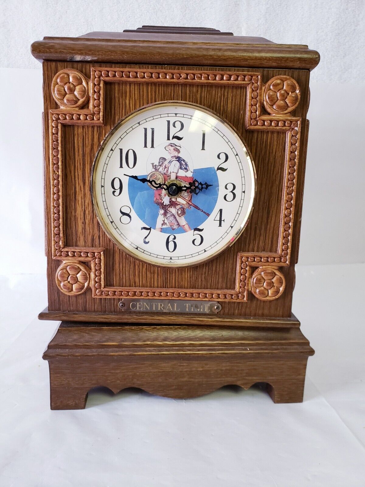 Ridgeway Norman Rockwell 4 Time Zone Mantle Clock Untested As Is