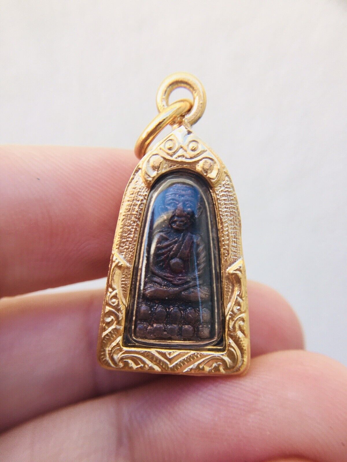 Gorgeous Mini Phra Lp Thuad Thai Amulet Talisman Charm Luck Protection Vol. 45.2