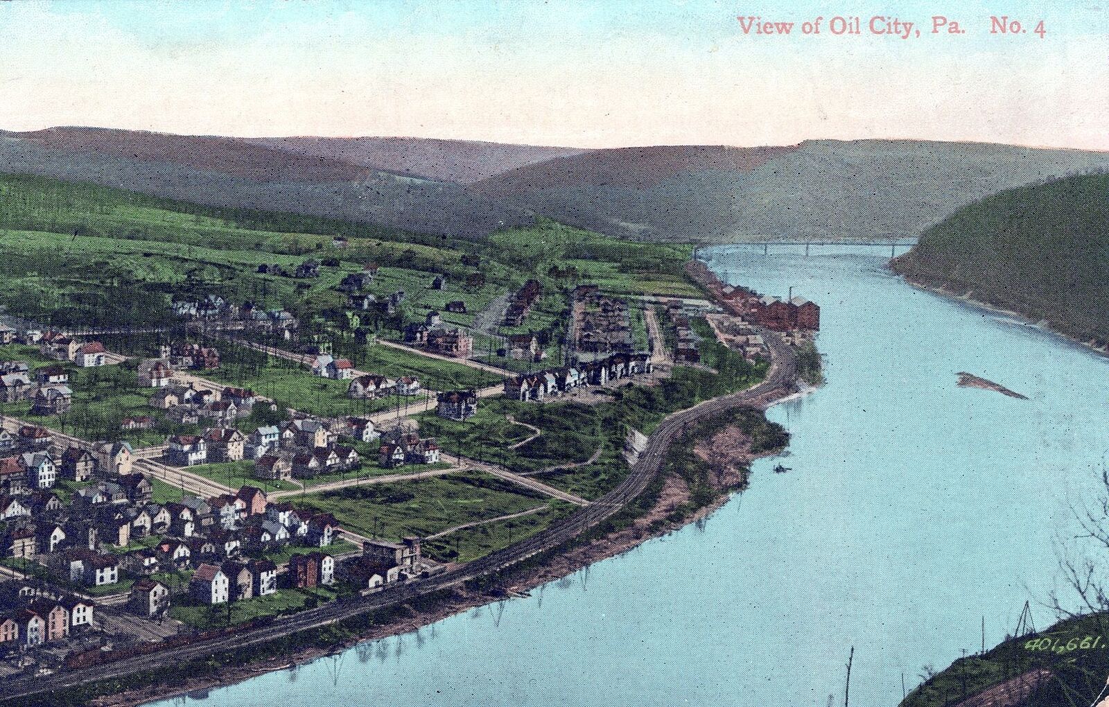 OIL CITY PA - Oil City View Postcard