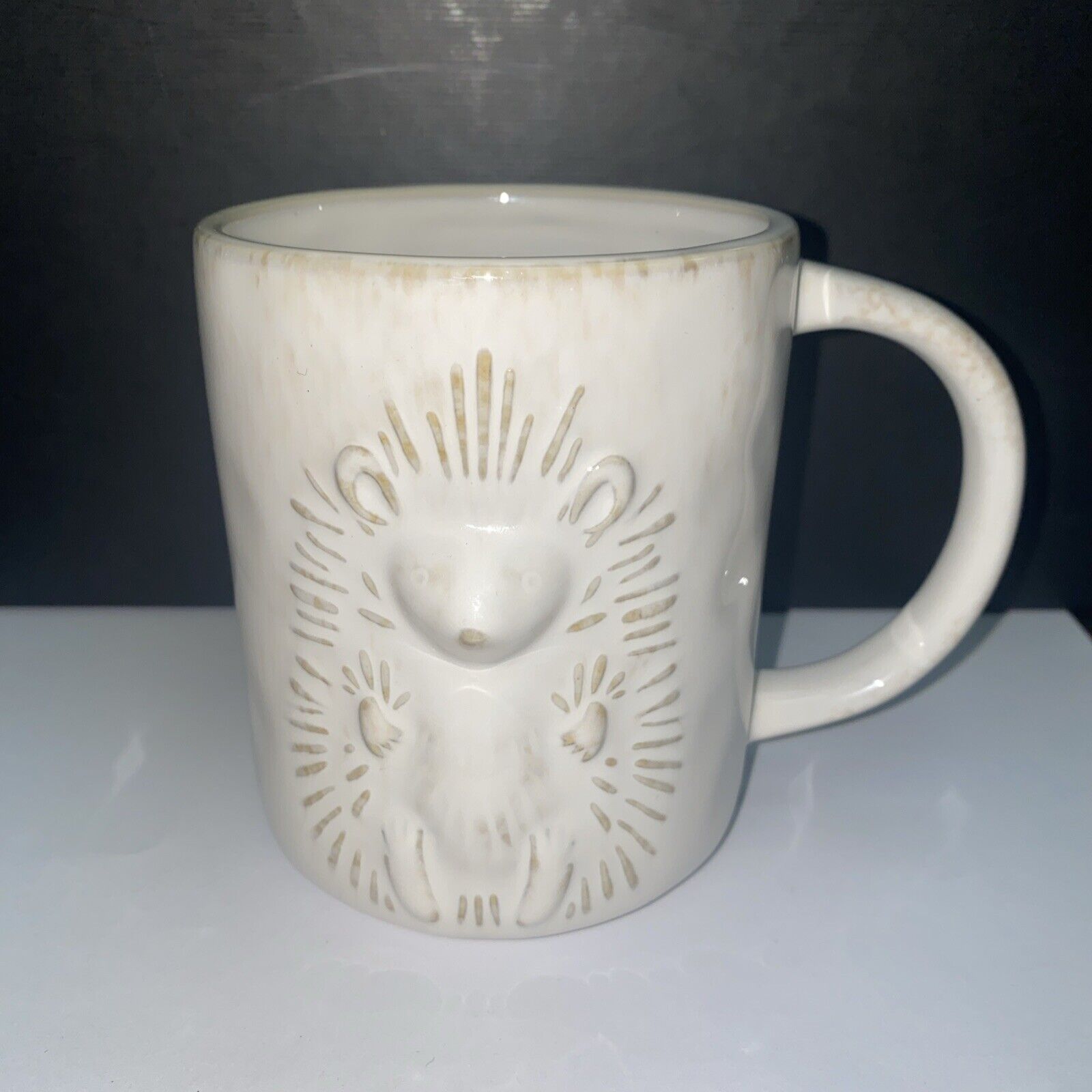 Anthropologie Porcupine 3D Raised Relief Coffee tea mug cup