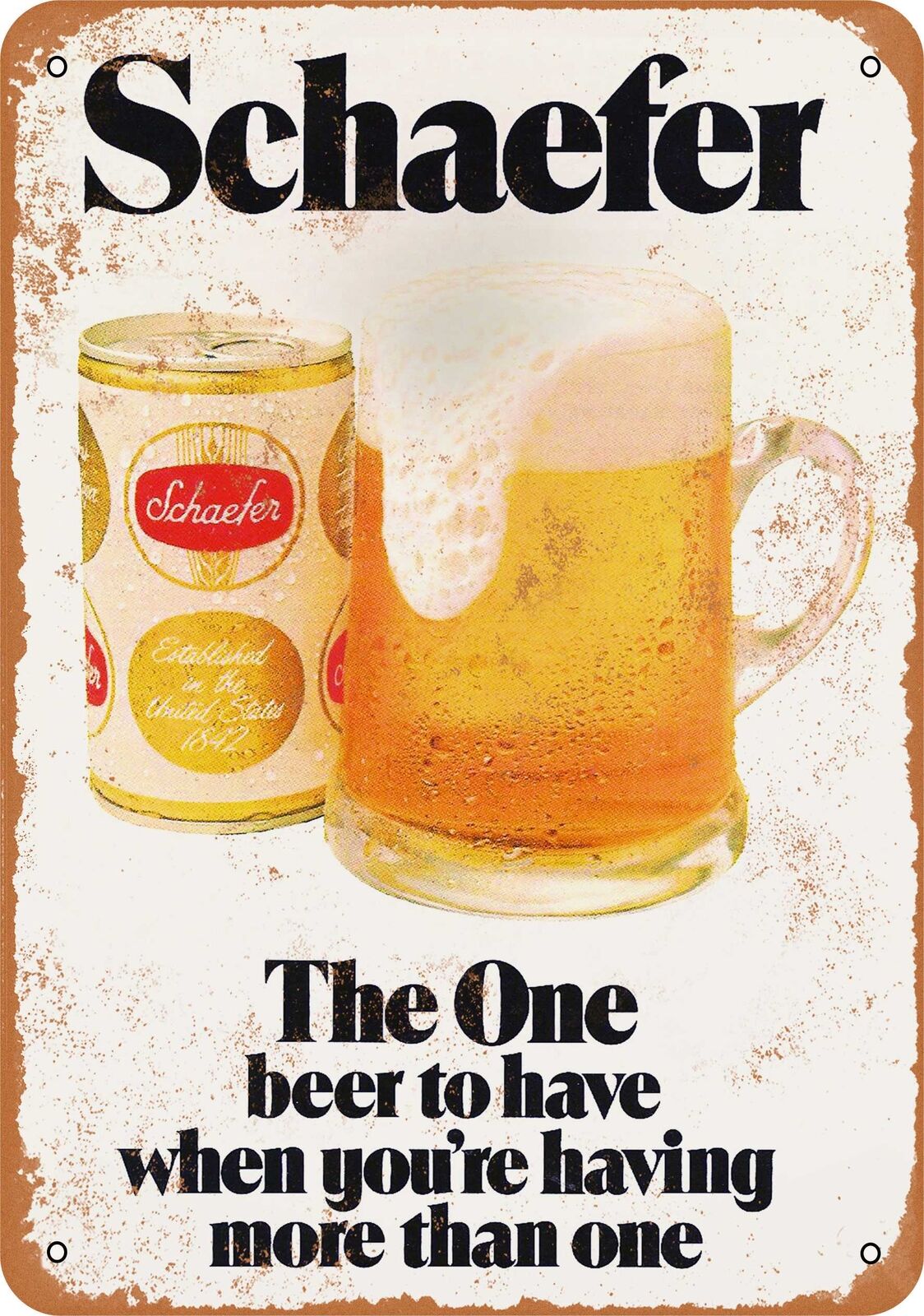 Metal Sign - 1975 Schaefer Beer - Vintage Look Reproduction