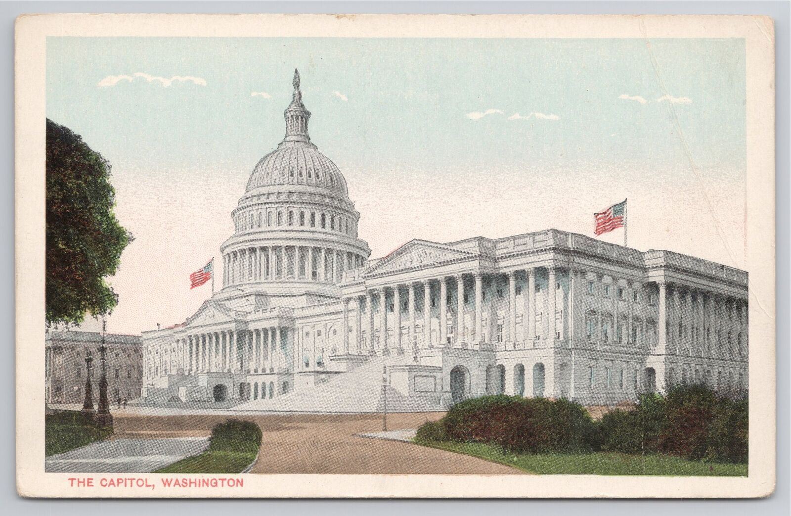Postcard  The Capital Flags Trees Landscaping BS Reynolds Washington DC