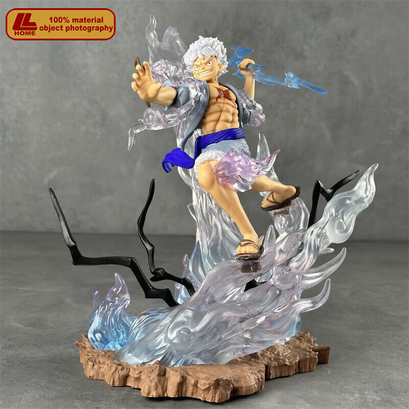 Anime OP Sun God Luffy Gear 5th Nika Battle PVC Figure Statue Toy Gift Collect