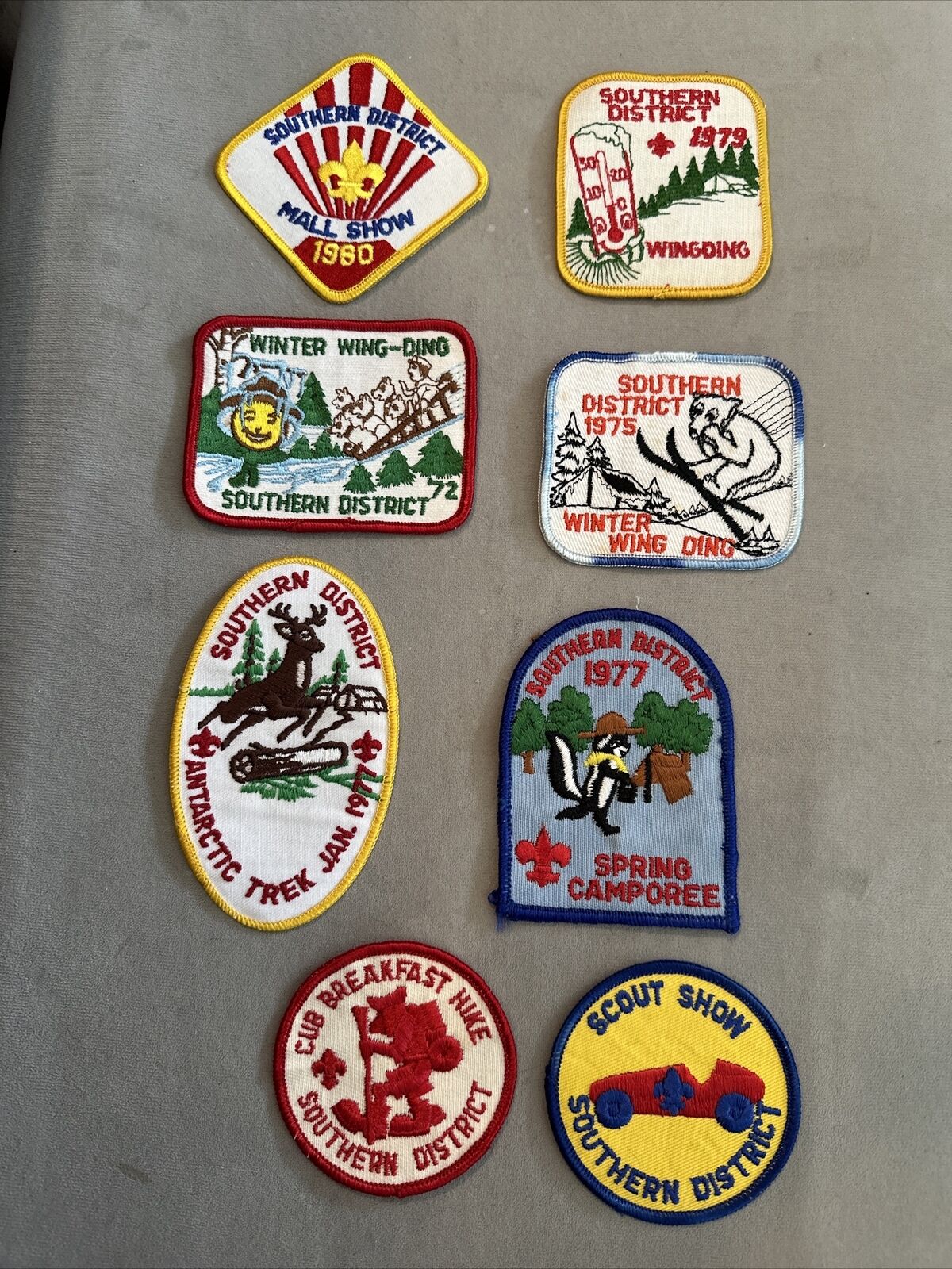 Boy Scout 1970’s Southern District Badges Lot Of 8