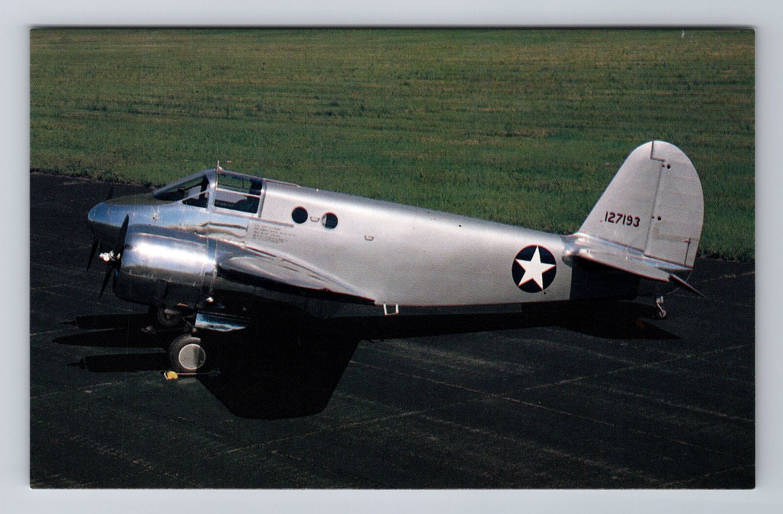 Beechcraft AT-10, Plane, Transportation, Antique Vintage Souvenir Postcard