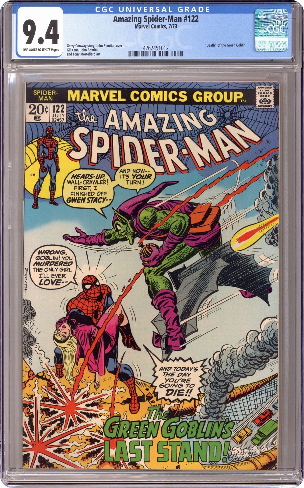 Amazing Spider-Man #122 CGC 9.4 1973 4262451012
