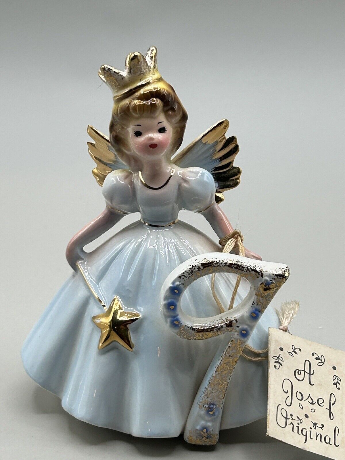 Josef Originals 9th Birthday Angel Figurine vintage with original tags