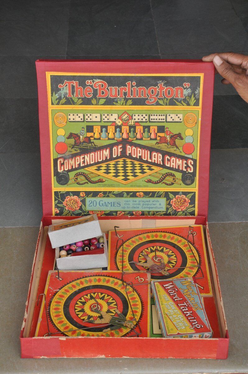 Vintage Chad Valley Boxed The Burlington Compendium Of Popular Games Set,England