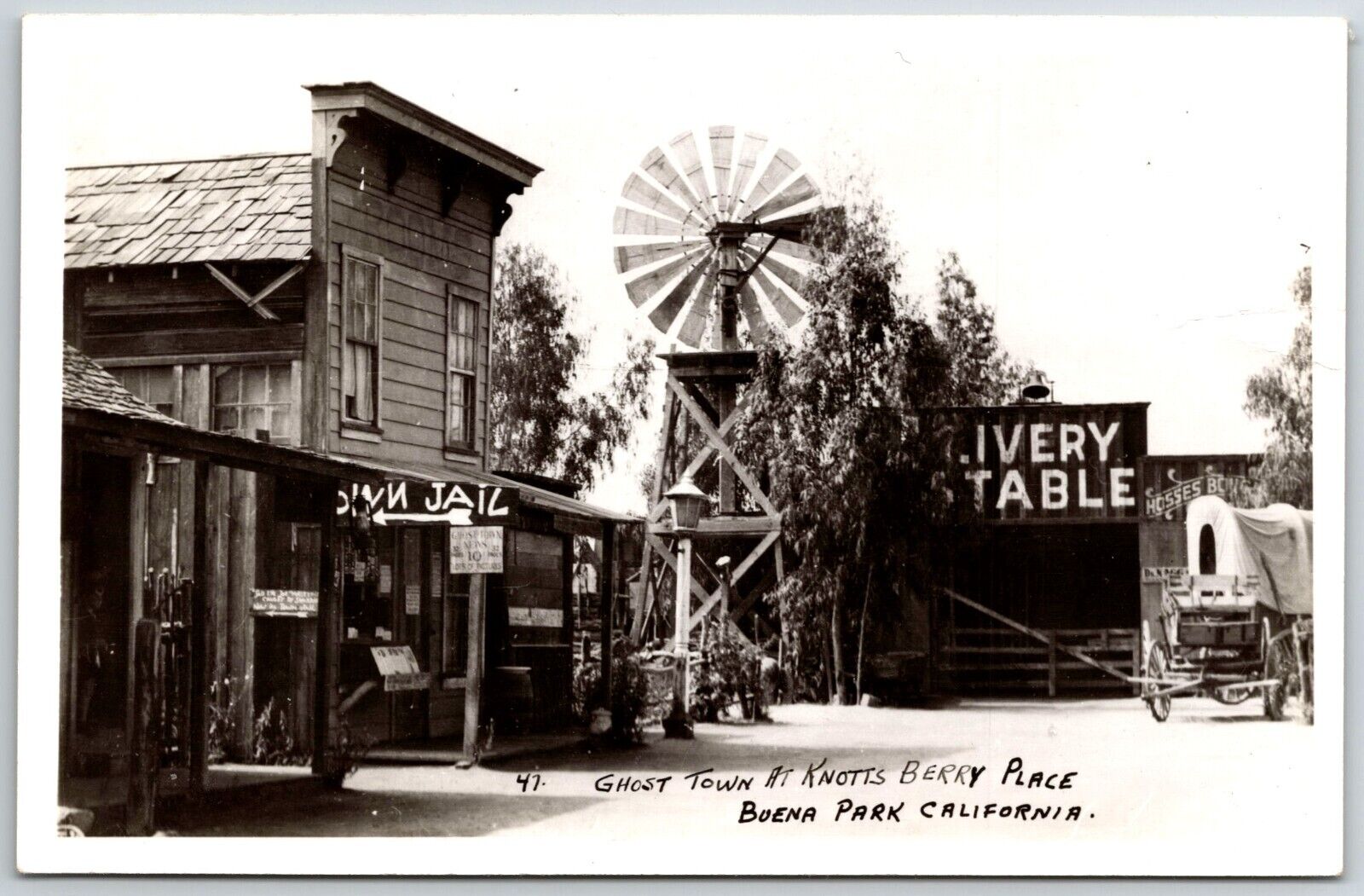 RPPC Ghost Town & Windmill-Buena Park, CA Real Photo Unposted