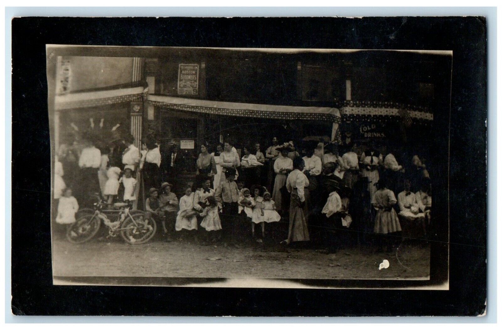 c1910's Busy General Store Opening Bicycle RPPC Photo Posted Antique Postcard