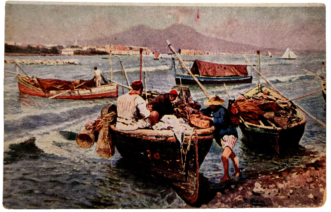 Postcard Napoli da Mergelina Fishing Boats