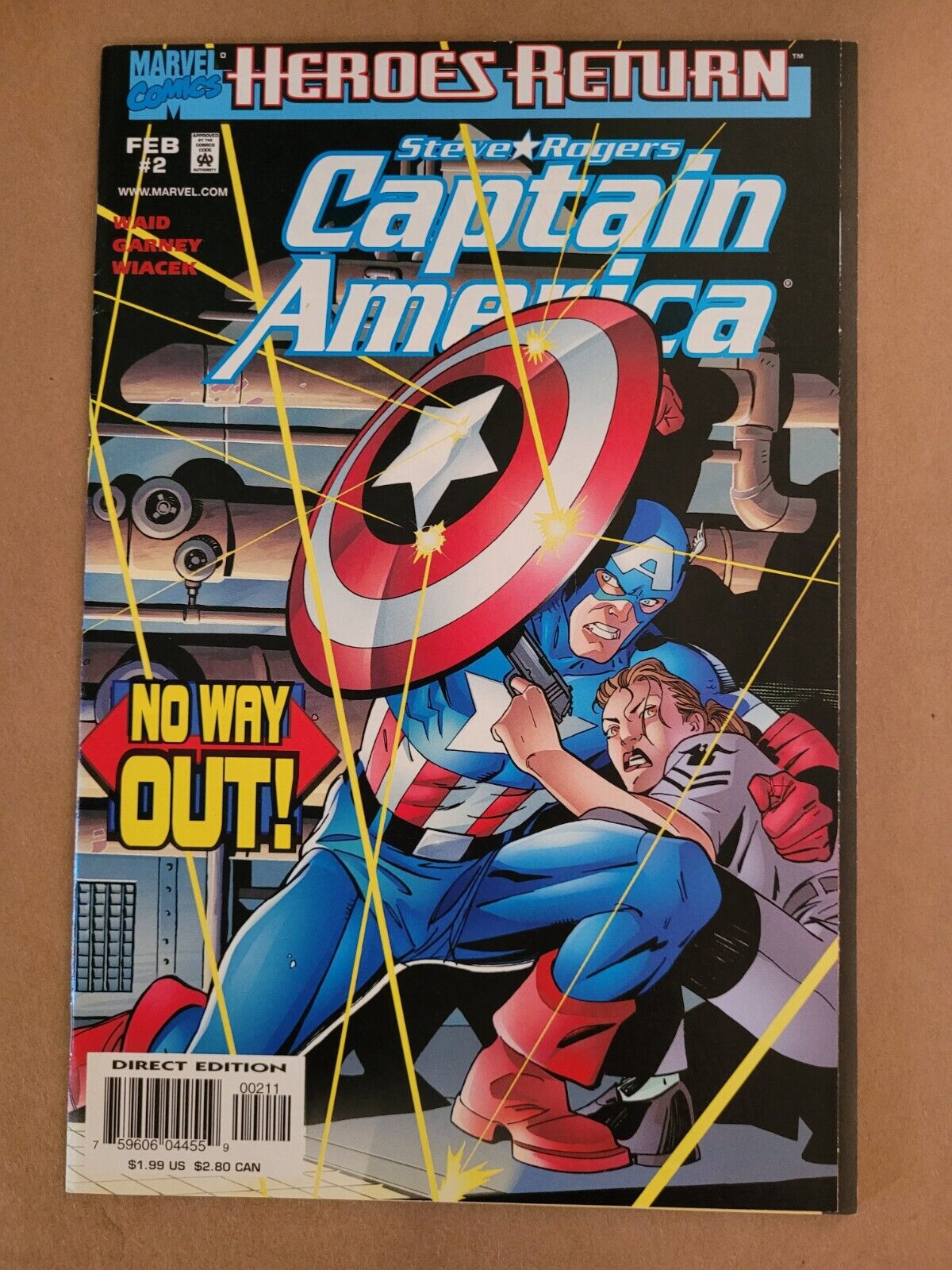 Captain America Vol. 3 #2 B Variant Heroes Return Hi-Grade Marvel Very Fine+