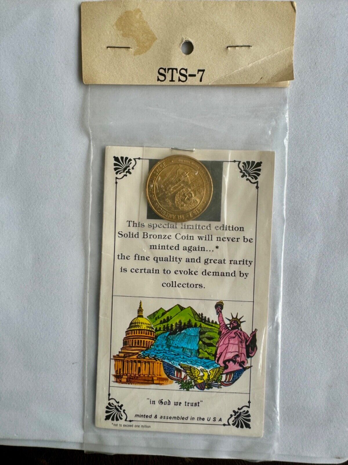1983 NASA, STS-7 Sally Pride, Solid Bronze Coin