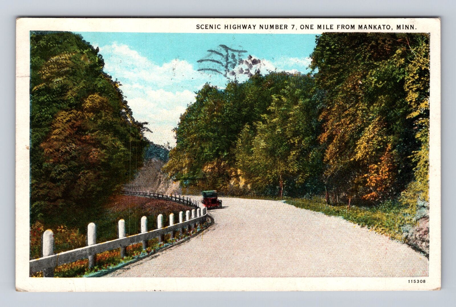 Mankato MN-Minnesota, Scenic Highway Number 7, Antique, Vintage c1933 Postcard