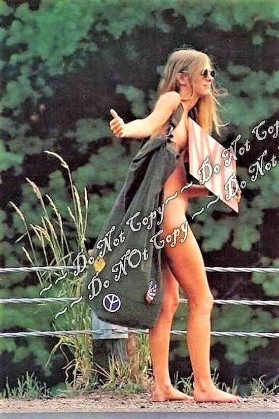 Girl No Clothes Photo Hitchhike Hippy Hot Sexy Bare Foot 5x7 Rp