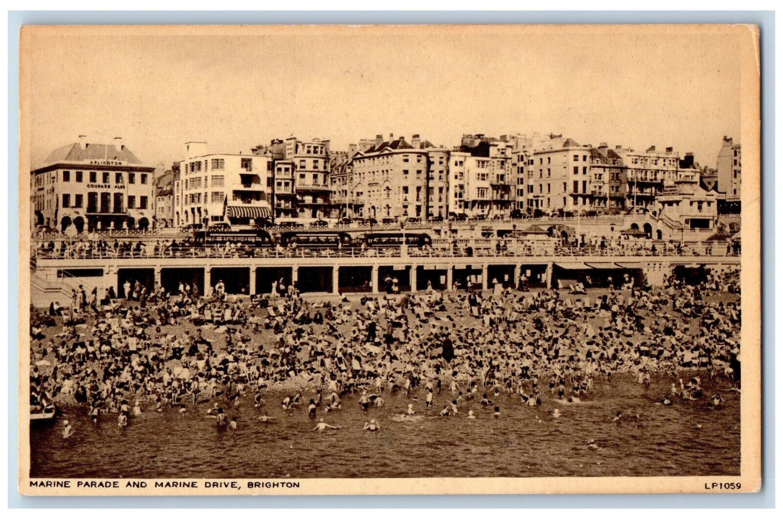 Brighton Sussex England Postcard Marine Parade Marine Drive c1930's Posted