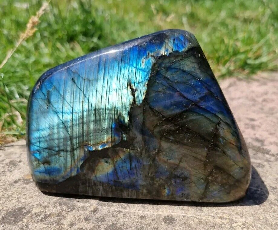 Beautiful Big Labradorite Crystal Free Form 8.7cm 906g Rainbow Flash