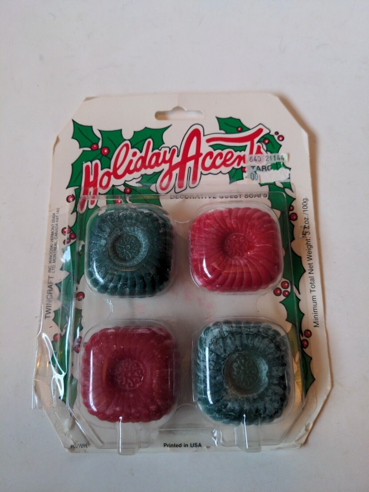 Vintage Holiday Accent Decorative Holiday Christmas Red Green Soaps 