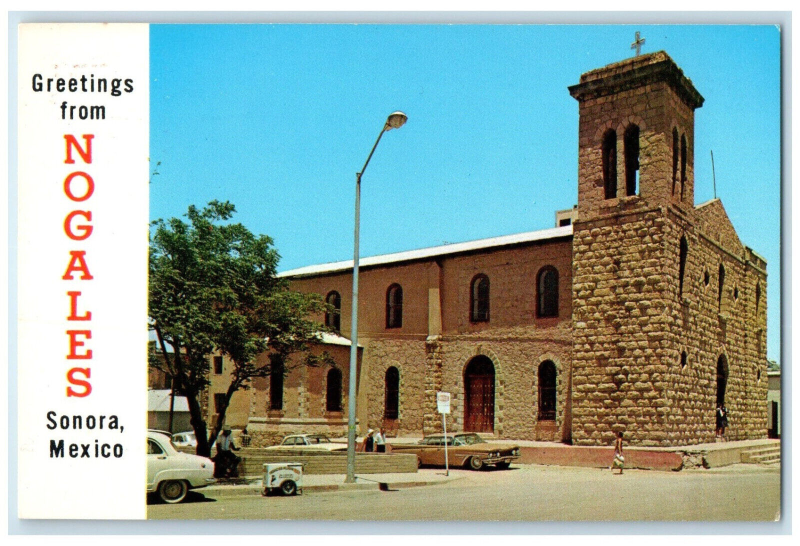 1970 Greetings from Nogales Sonora Mexico Vintage Unposted Postcard