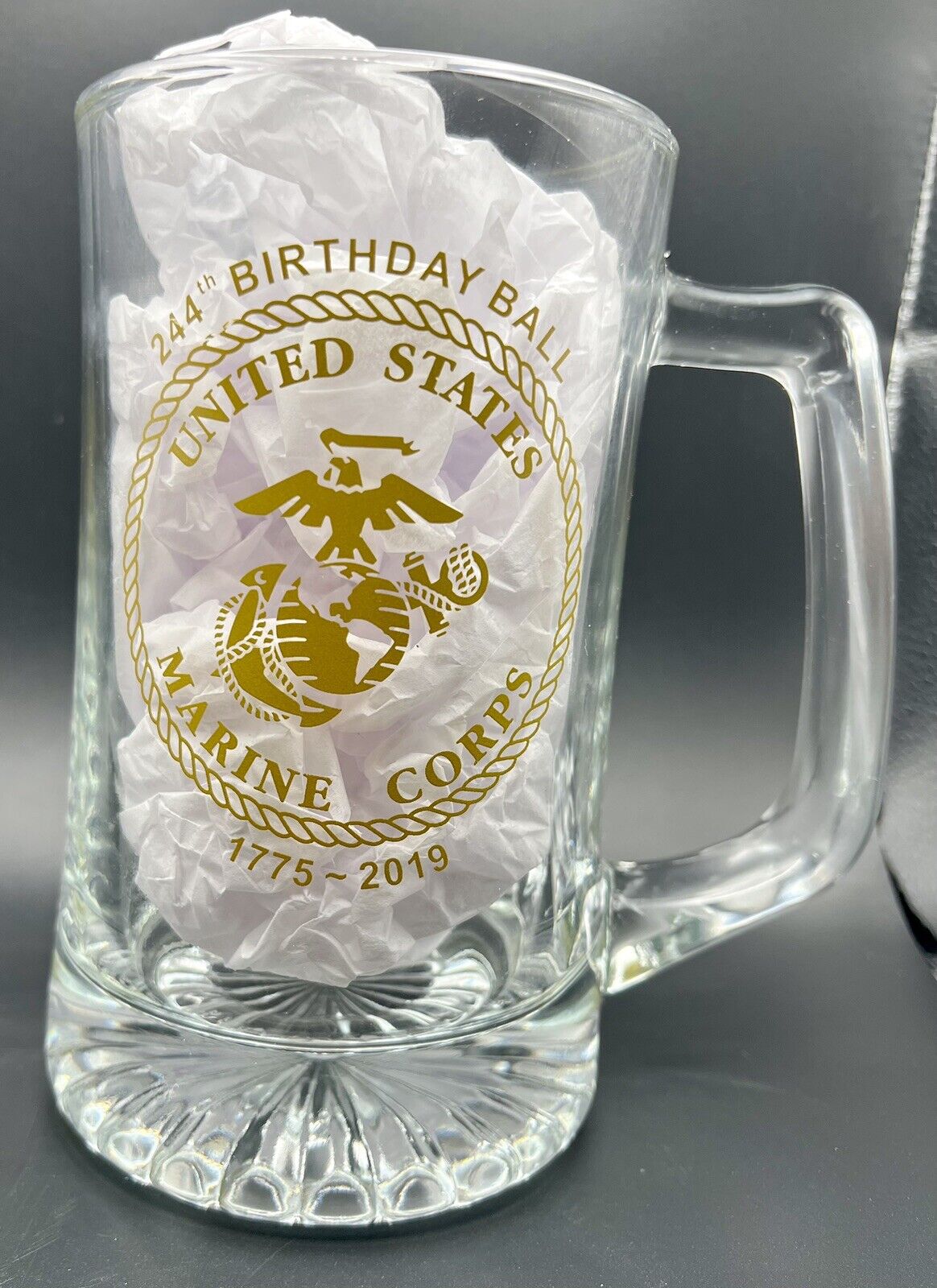 USMC 244th (2019) Birthday Xlg Beer Mug ~ Wounded Warriors Bat. West