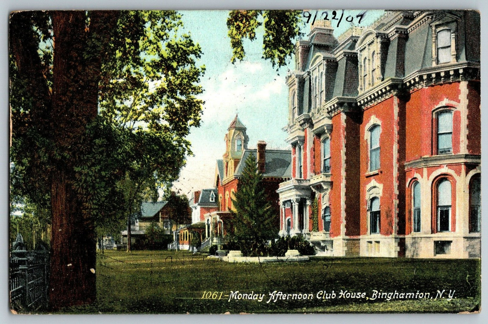 Binghamton, New York - Monday Afternoon Club House - Vintage Postcard - Posted