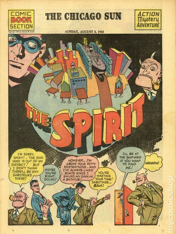 Spirit Weekly Newspaper Comic Aug 8 1943 GD/VG 3.0 Stock Image