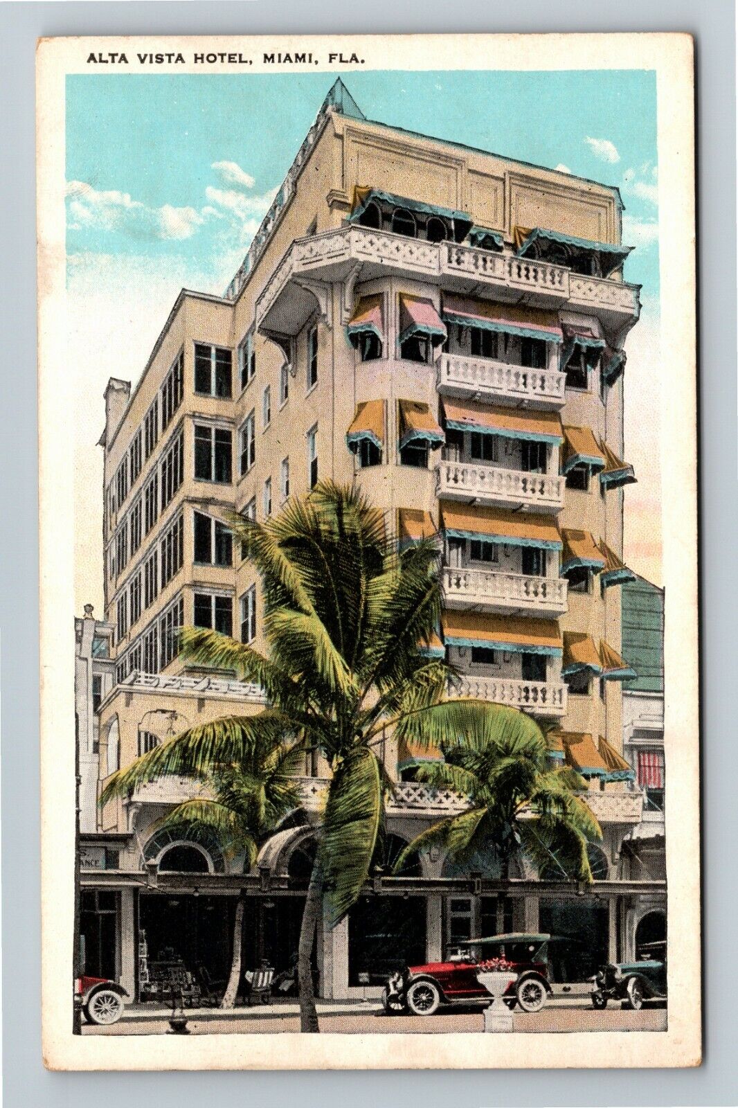 Miami FL, Alta Vista Hotel, Florida Vintage Postcard