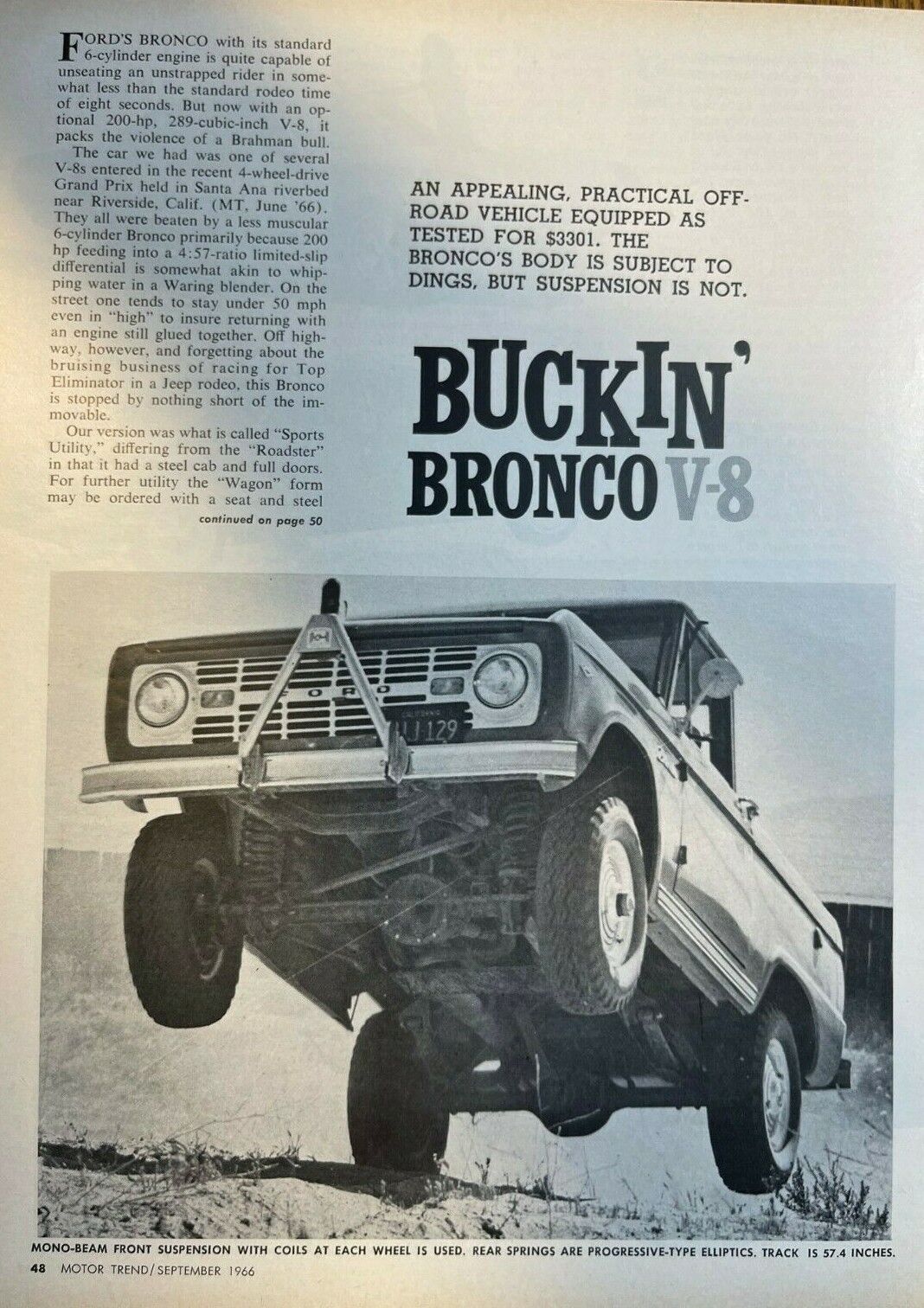 1966 Road Test Ford Bronco illustrated