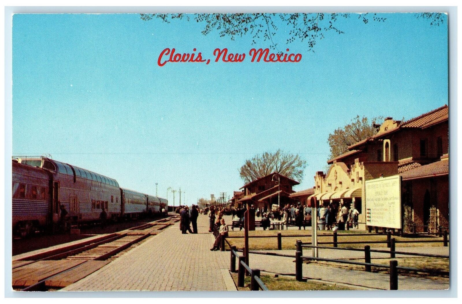 c1960's Santa Fe Depot Train Locomotor Clovis New Mexico NM Unposted Postcard