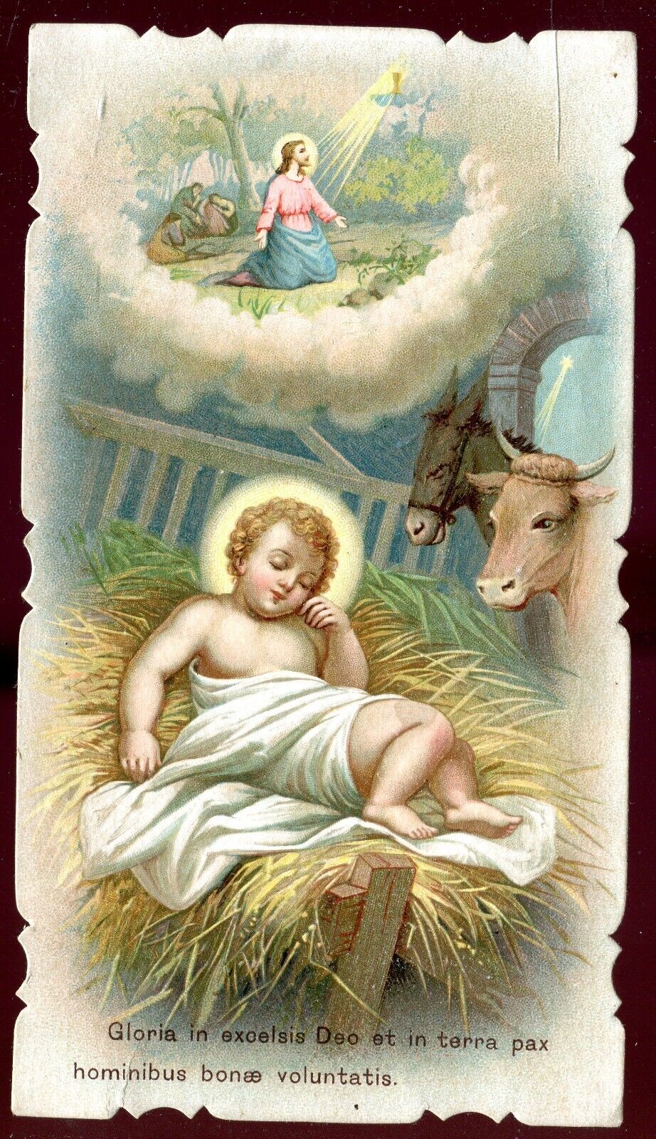  ANTIQUE HOLY CARD BIRTH OF JESUS