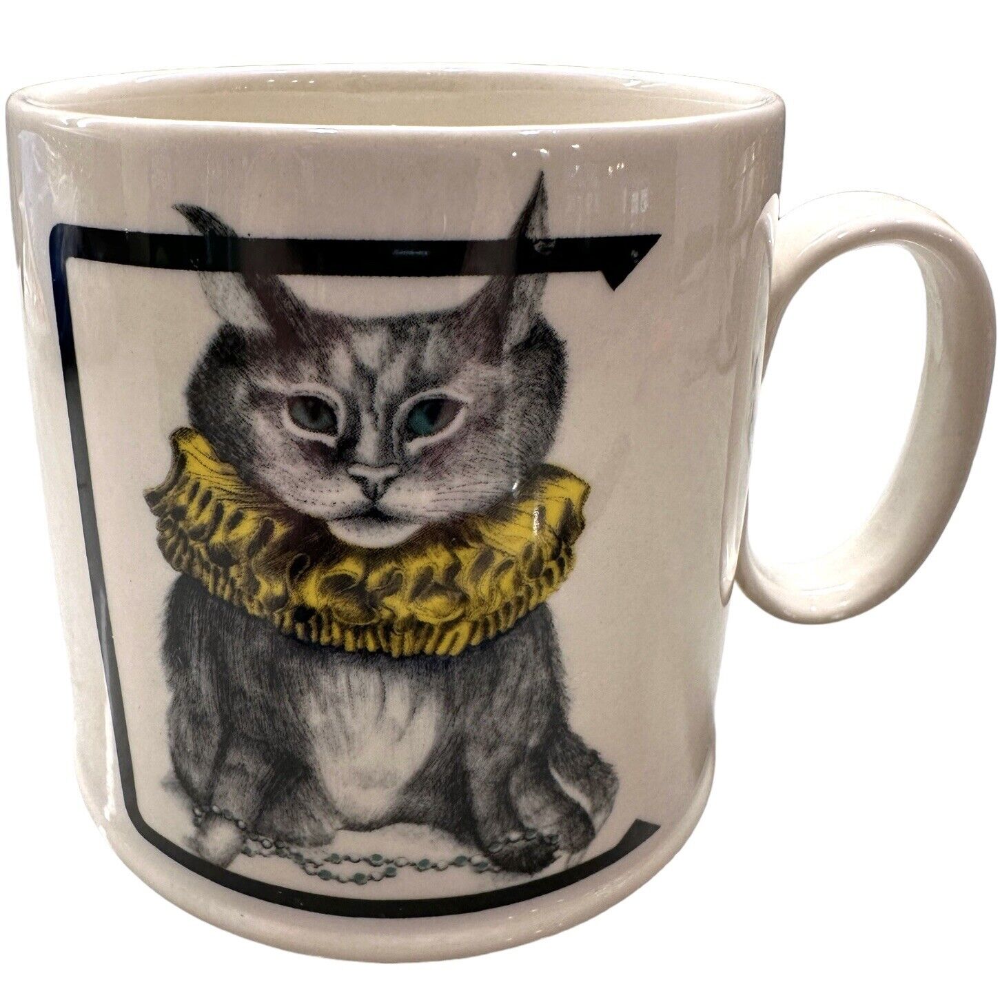 Cat LETTER C Mug Florence Balducci Anthropologie Coffee Tea  16 oz Boho Whimsy