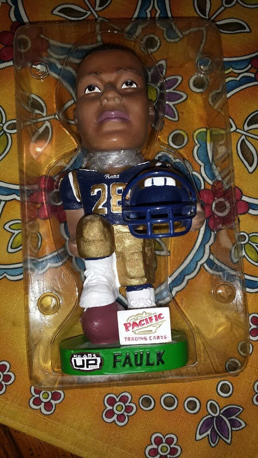 2002 Pacific heads up Marshall Faulk bobblehead 1000 made St Louis Rams new box