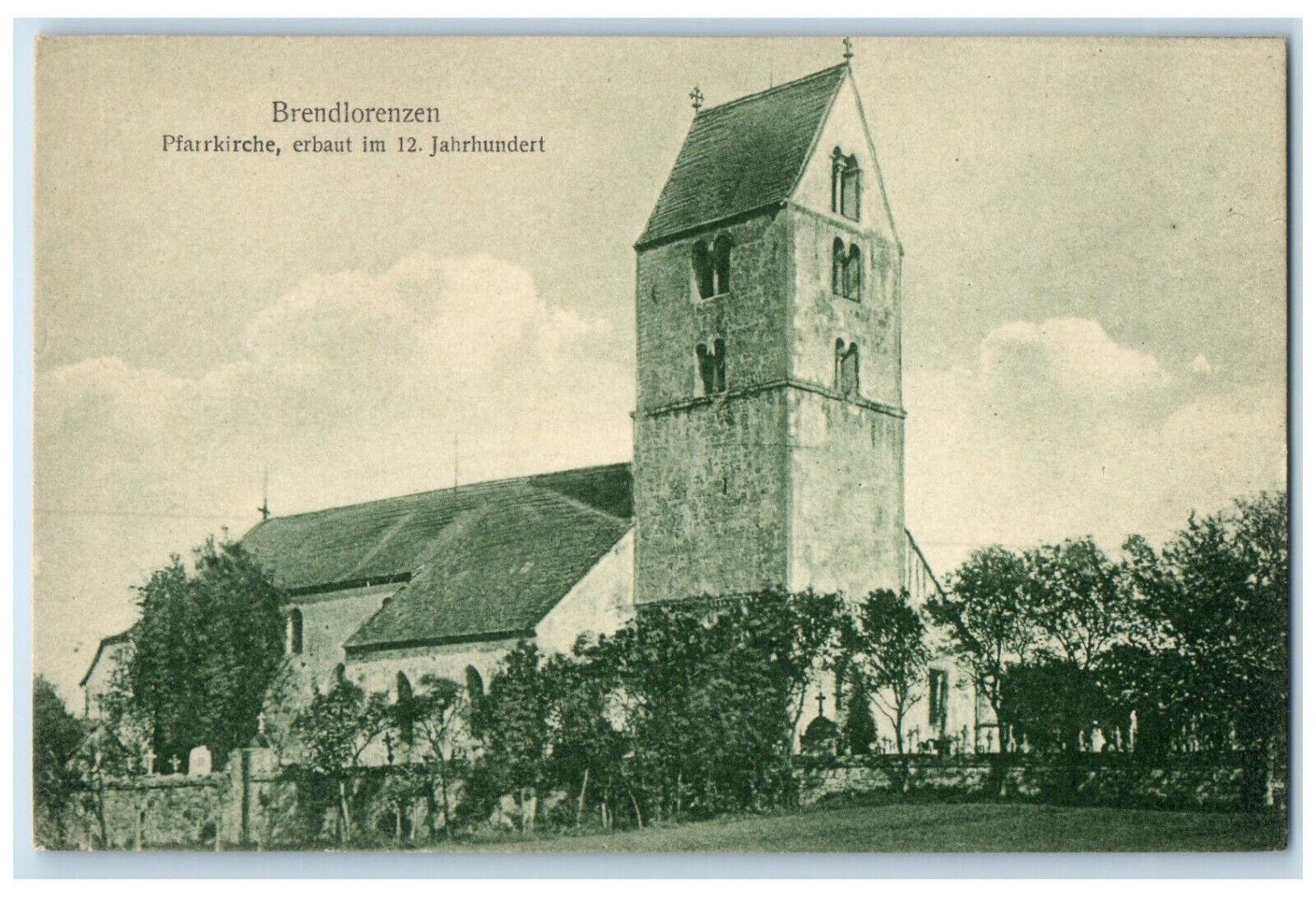 c1910 Brendlorenzen Parish Church Built in the 12th Century Germany Postcard