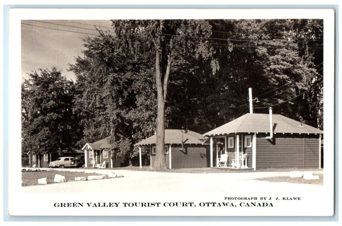 c1940's Green Valley Tourist Court Cabin View Ottawa Canada RPPC Photo Postcard