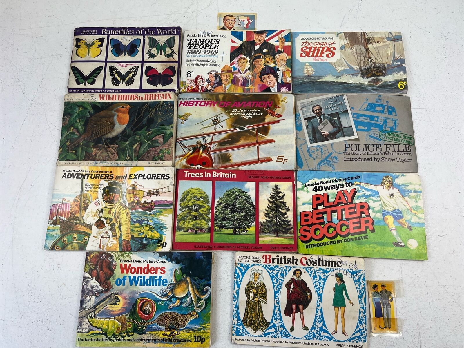 Brooke Bond PG Tips Picture Card Albums LOT of 11 Assorted Amounts Of Cards