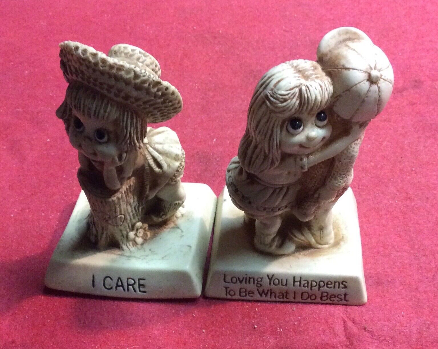 Vintage Lot Of 2 Wallace Berrie Co W&R 1971 & 1976 Figurine  Made In U.S.A