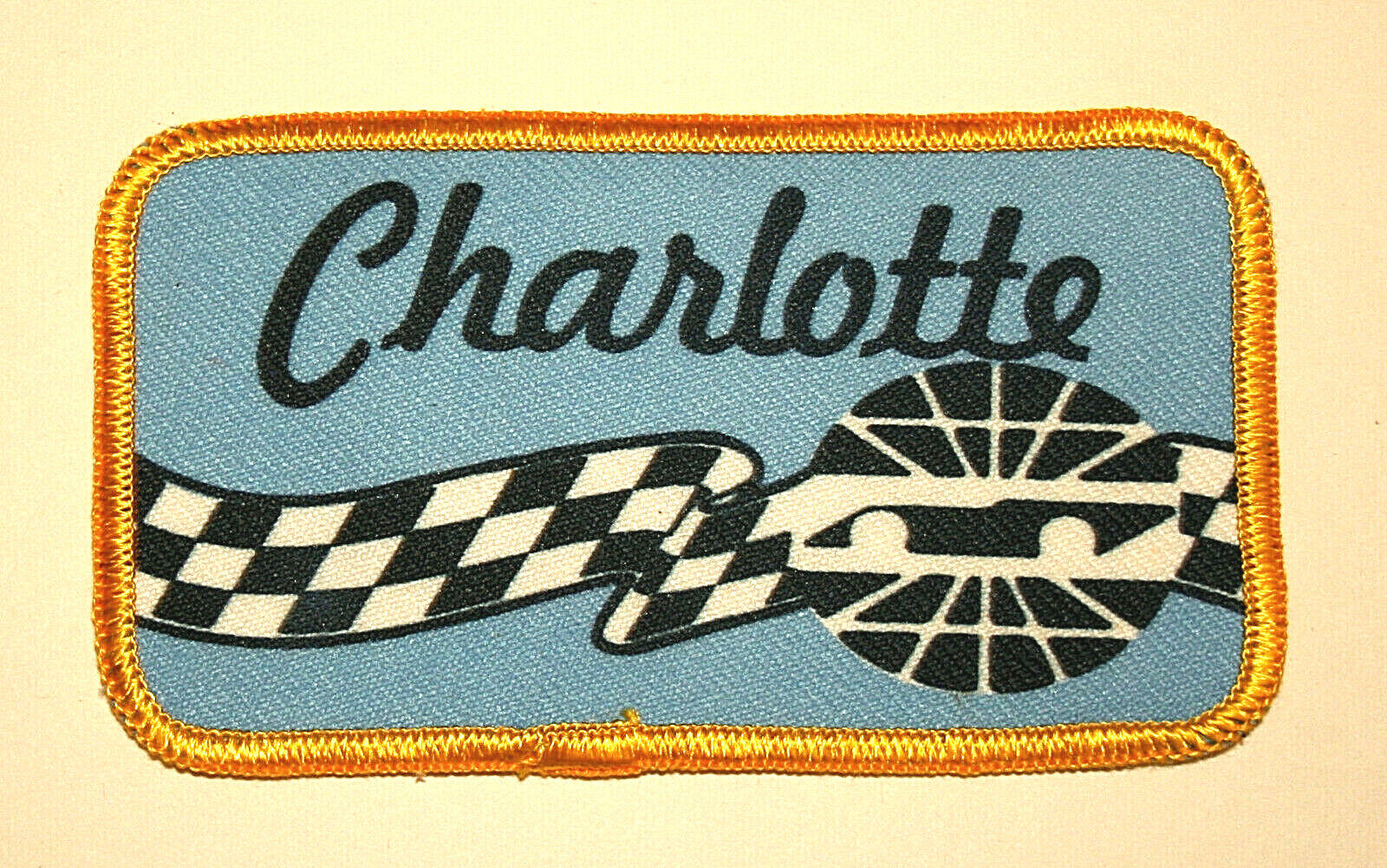 Vintage Charlotte Motor Speedway Blue NASCAR Patch New NOS 1970s