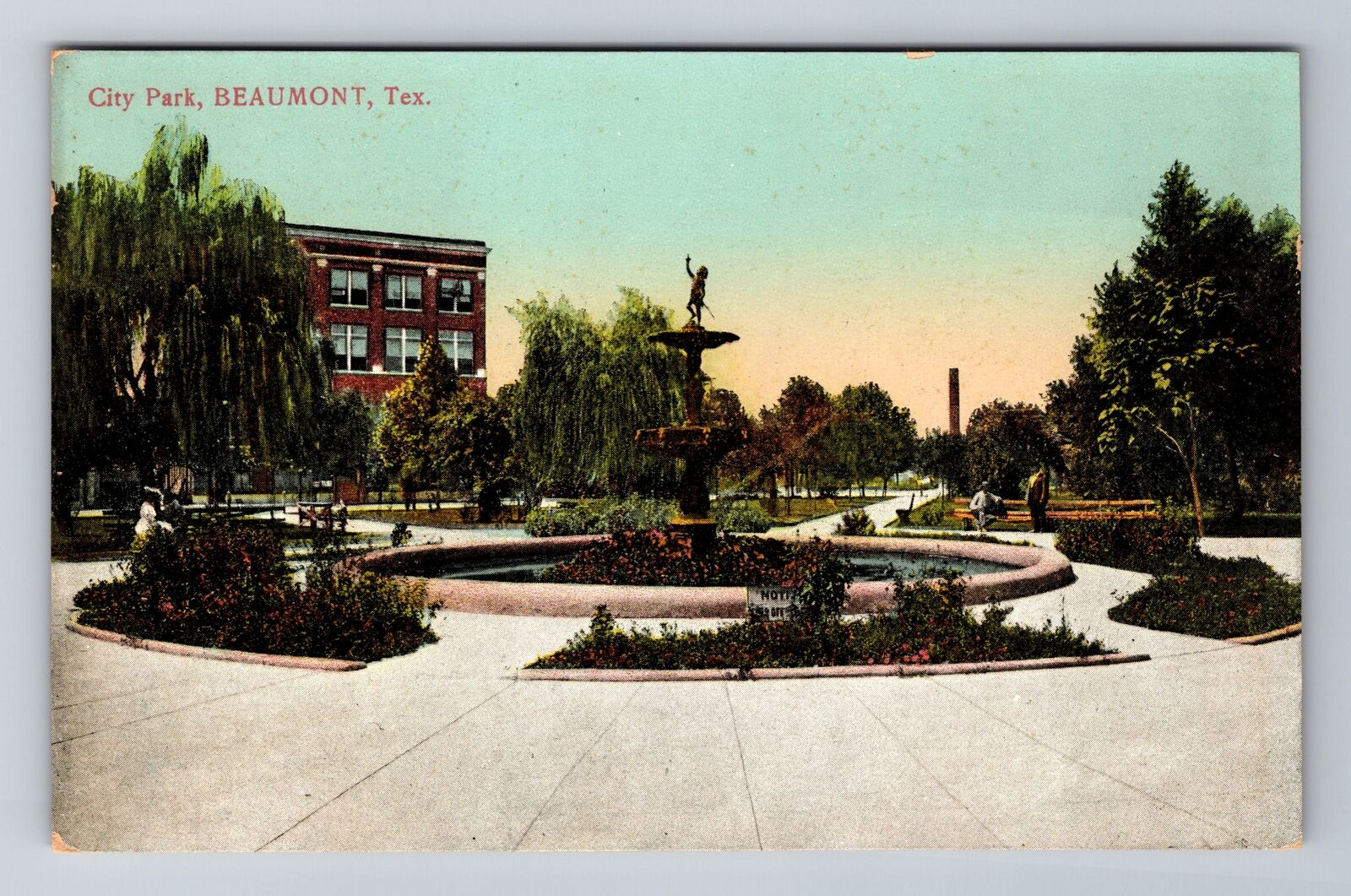 Beaumont TX-Texas, City Park, Antique, Vintage Postcard