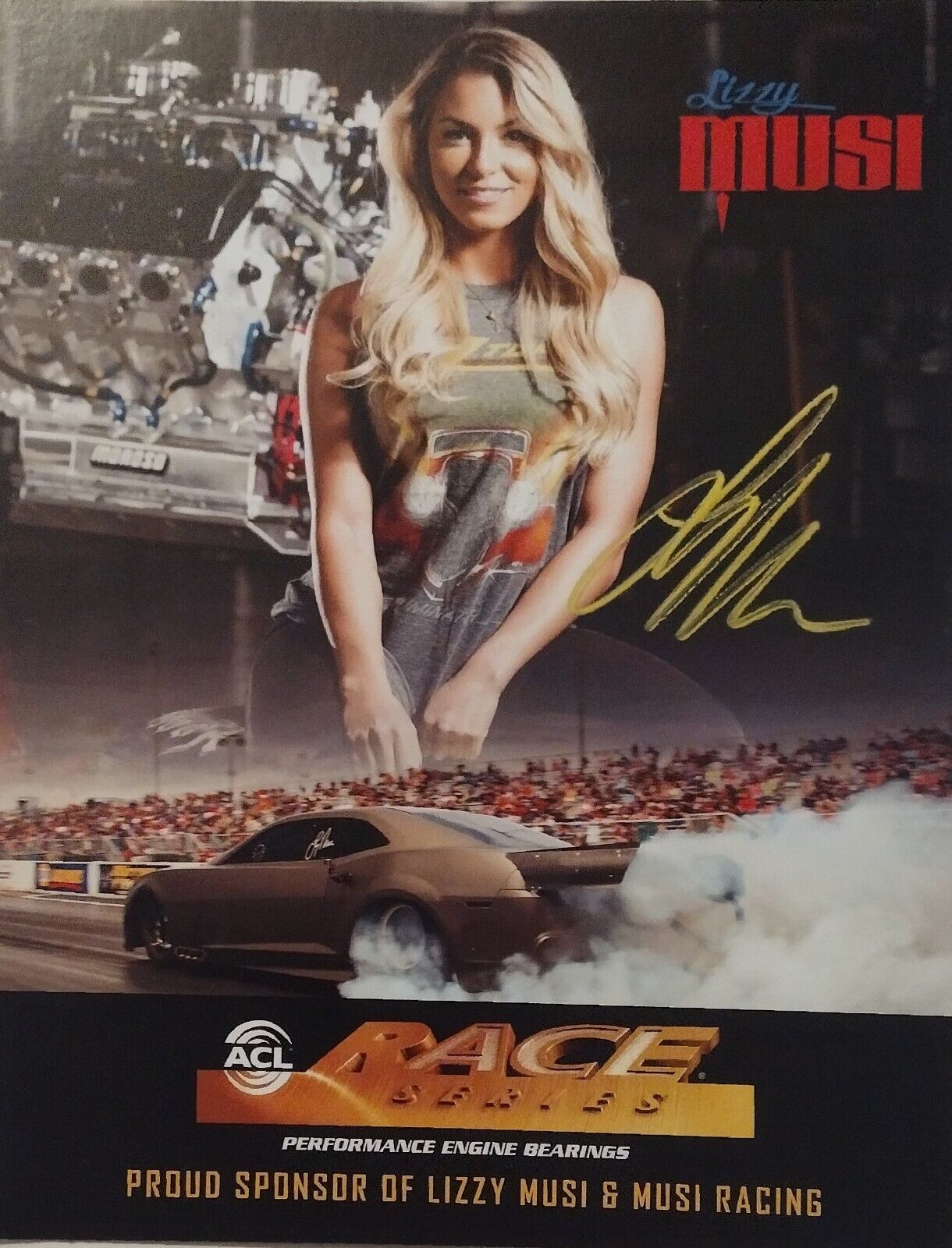 Lizzy Musi Street Outlaws Signed PROMO W/Pat Musi On Other Side NOLA  No Prep