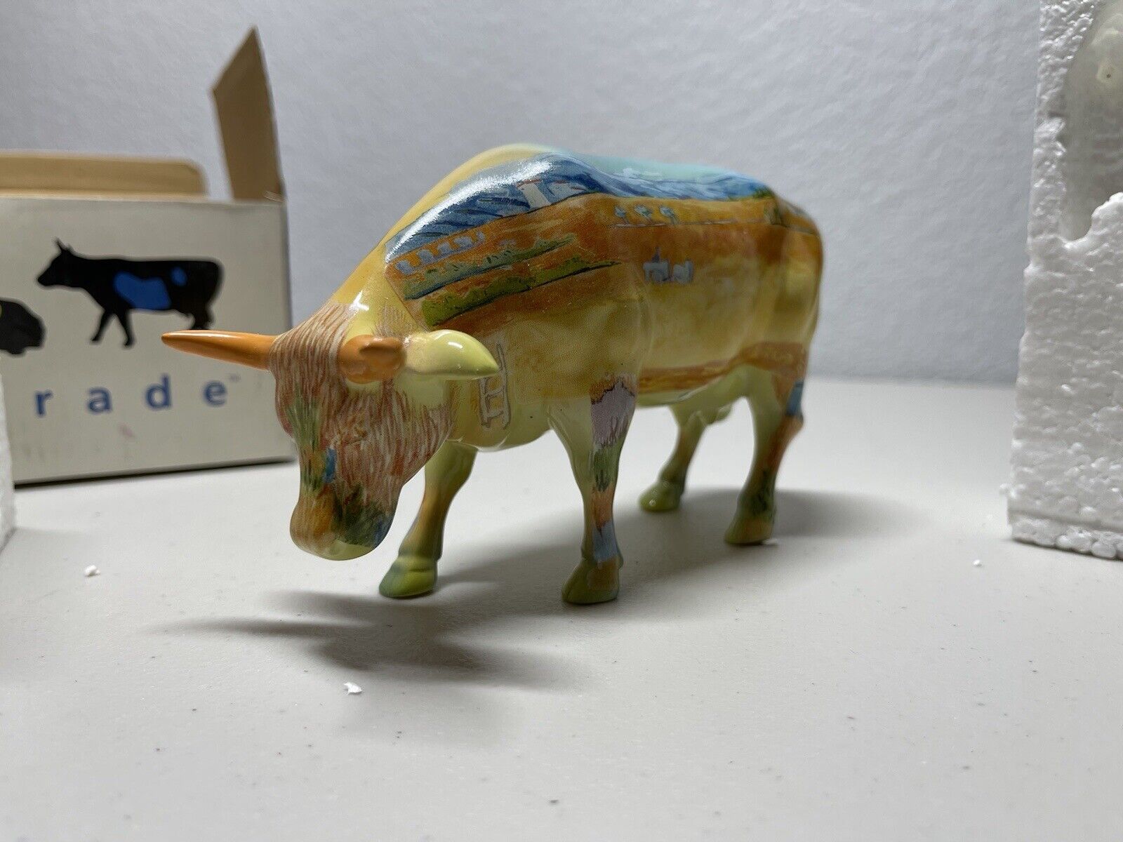 Westland Cow Parade Vincent Van Gogh Retired Cow Figurine #9174 Read