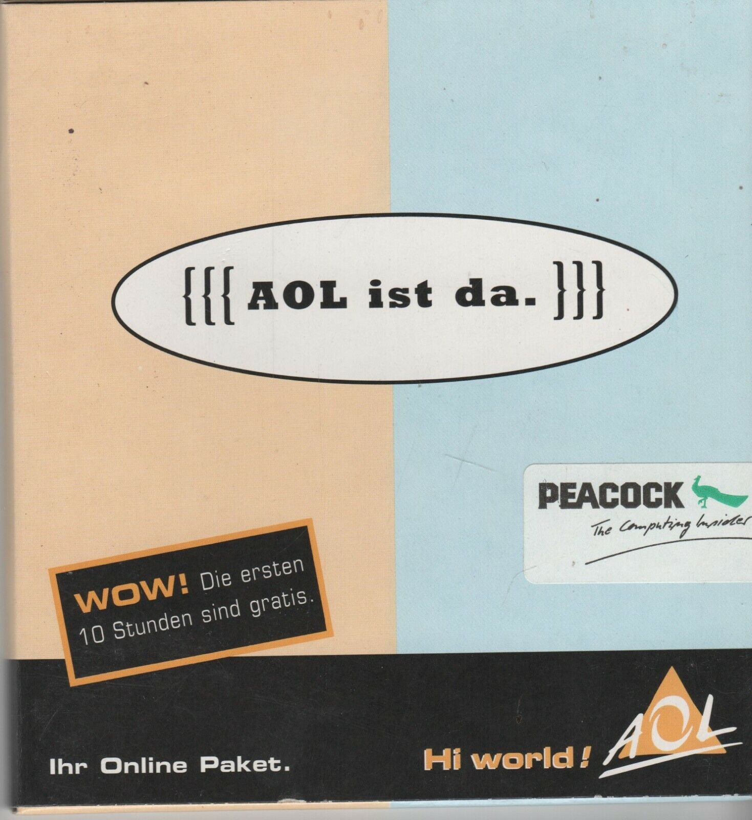 ITHistory (199X) IBM Software: AOL IST DA Hi World (Peacock) Online Paket German