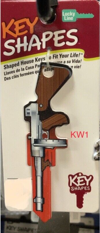 Thompson 45 Shape Key Blank House Key KW1 Kwickset Gun 3D Key Blank Tommy Gun