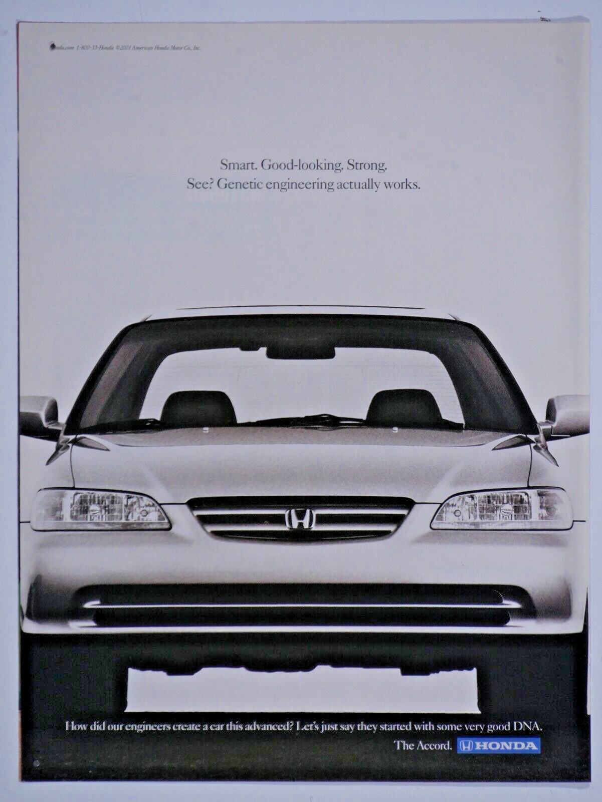 2002 Honda Accord Vintage Smart Good Looking Strong Original Print Ad 8.5 x 11