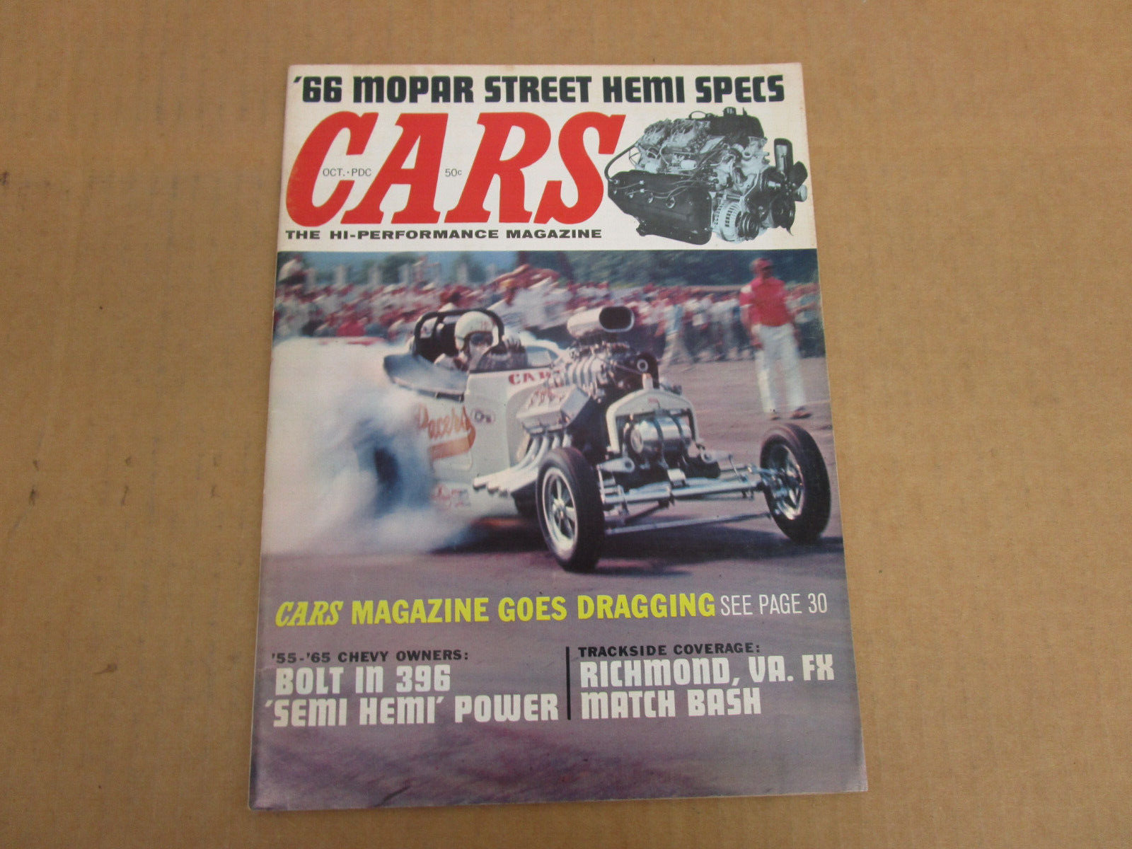 HI-PERFORMANCE CARS magazine October 1965 drag race muscle Chevrolet Ducati