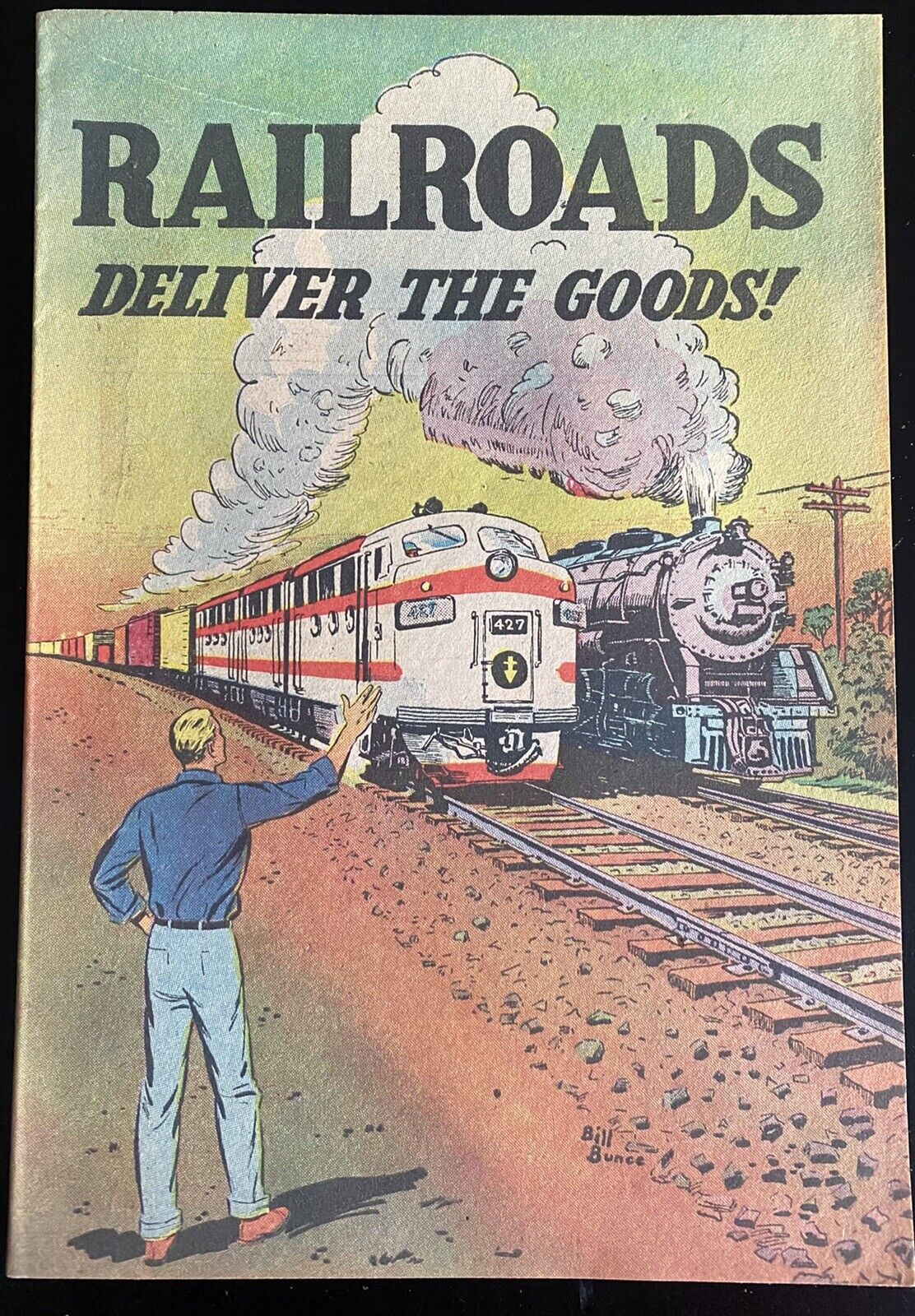 1956 RAILROADS DELIVER THE GOODS Assoc. Am. Railroads Promotional 15 Pg Comic Bk