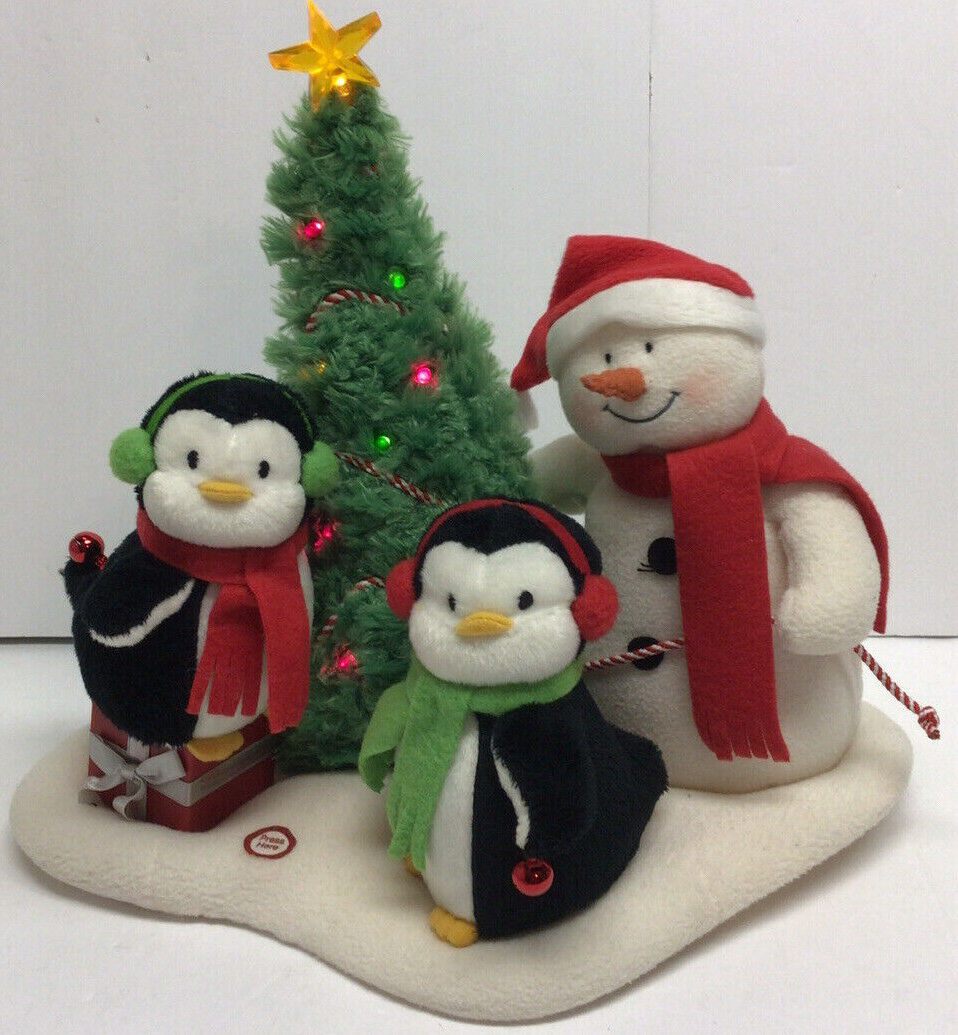 Hallmark 2006 A Very Merry Trio Jingle Pals Plush Singing Snowman and Penguins